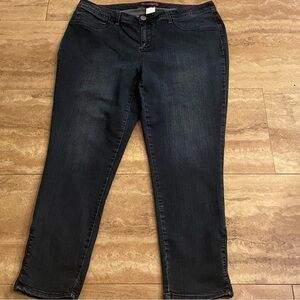 Women’s American Star Size 18W Denim Blue Jeans Zipper Legs Stretch